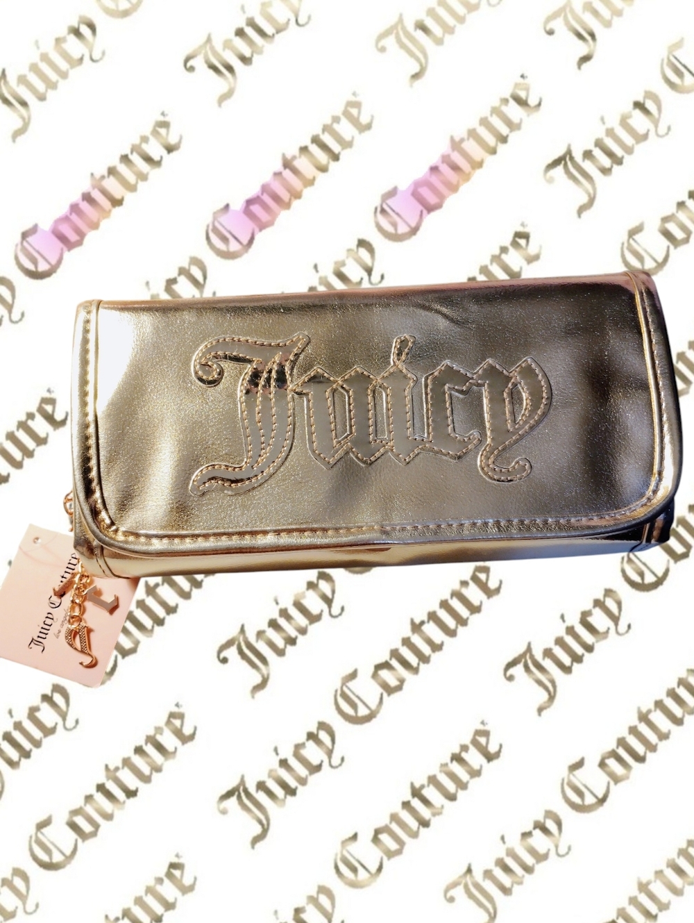 *Juicy Couture* metallic Gold Cosmetic Bag💛💄💅💋